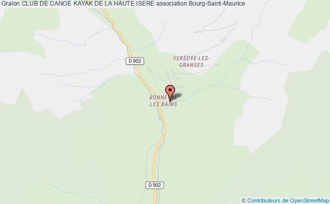 plan association Club De Canoe Kayak De La Haute Isere Bourg-Saint-Maurice