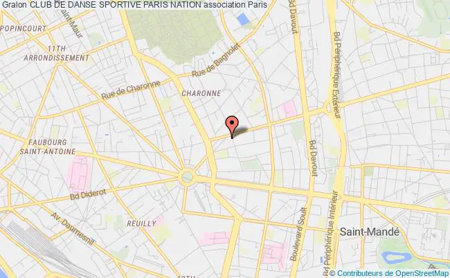 plan association Club De Danse Sportive Paris Nation Paris 20e