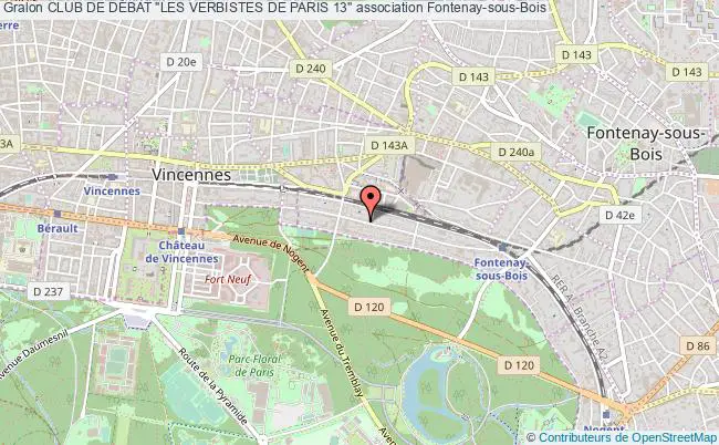 plan association Club De DÉbat "les Verbistes De Paris 13" Fontenay-sous-Bois
