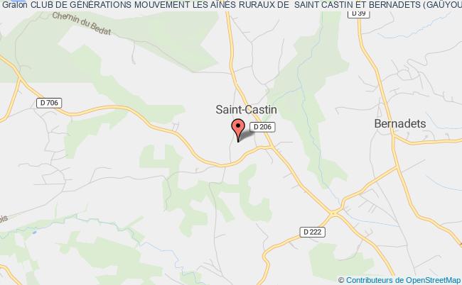 plan association Club De GÉnÉrations Mouvement Les AÎnÉs Ruraux De  Saint Castin Et Bernadets (gaÜyous Toustem) Saint-Castin