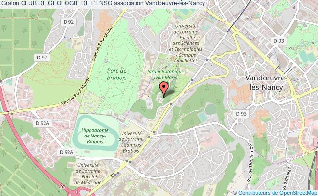 plan association Club De GÉologie De L'ensg Vandoeuvre-lès-Nancy