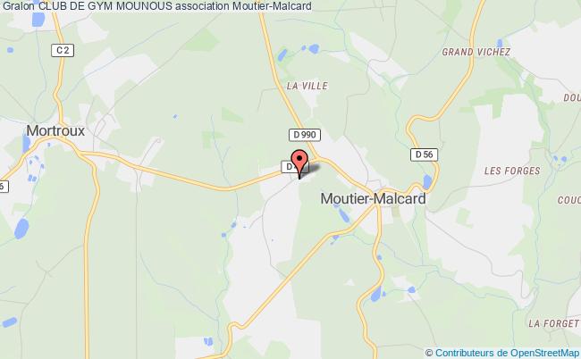 plan association Club De Gym Mounous Moutier-Malcard