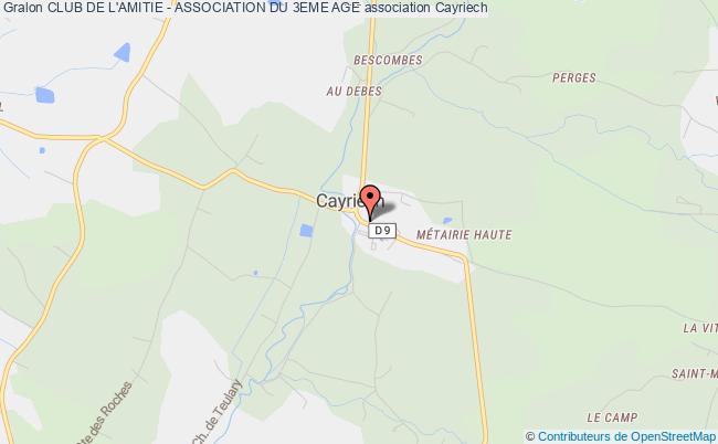 plan association Club De L'amitie - Association Du 3eme Age Cayriech