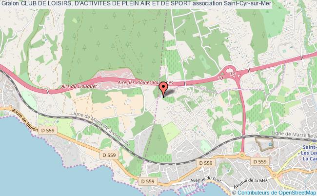 plan association Club De Loisirs, D'activites De Plein Air Et De Sport Saint-Cyr-sur-Mer