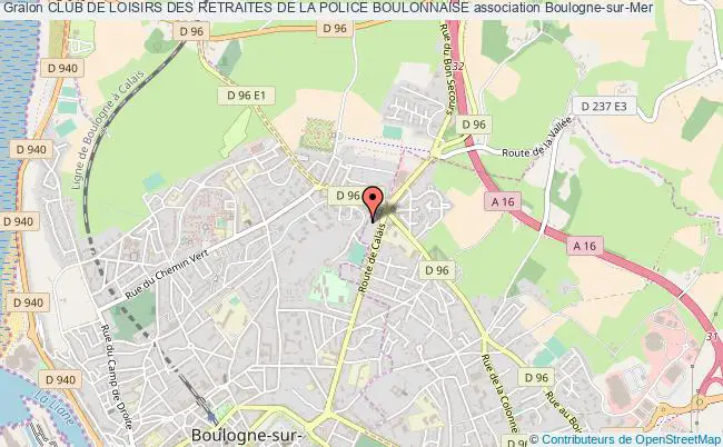 plan association Club De Loisirs Des Retraites De La Police Boulonnaise Boulogne-sur-Mer