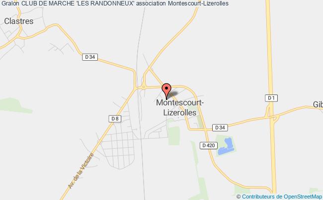 plan association Club De Marche 'les Randonneux' Montescourt-Lizerolles