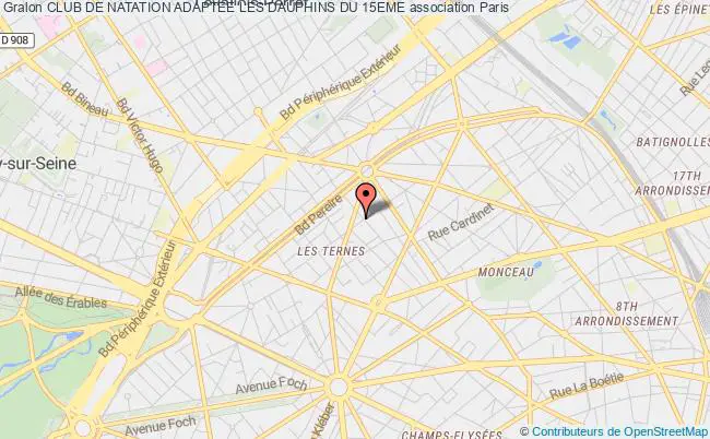 plan association Club De Natation Adaptee Les Dauphins Du 15eme Paris