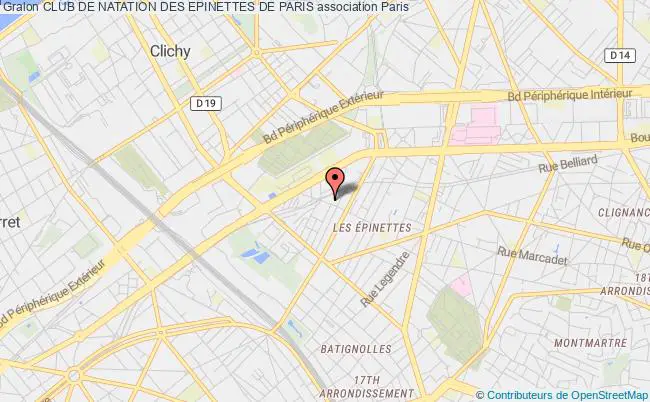 plan association Club De Natation Des Epinettes De Paris Paris