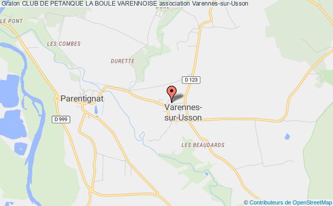 plan association Club De Petanque La Boule Varennoise Varennes-sur-Usson