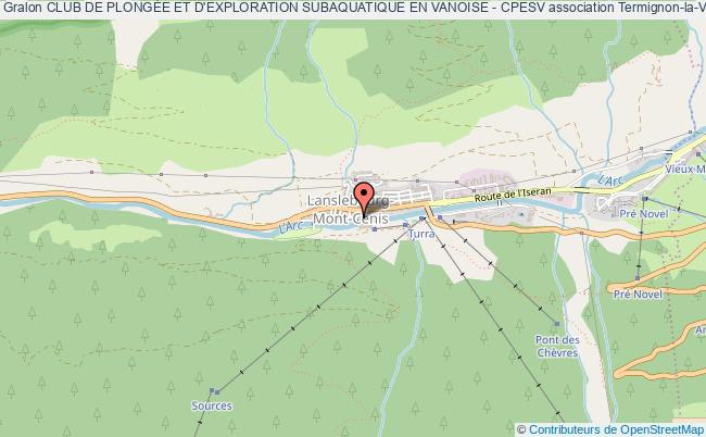 plan association Club De PlongÉe Et D'exploration Subaquatique En Vanoise - Cpesv Val-Cenis