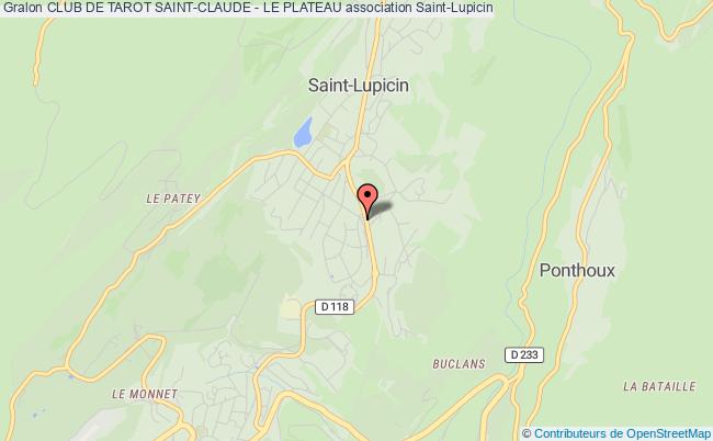plan association Club De Tarot Saint-claude - Le Plateau Coteaux du Lizon