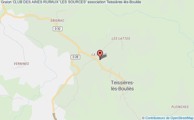 plan association Club Des Aines Ruraux 'les Sources' Teissières-lès-Bouliès