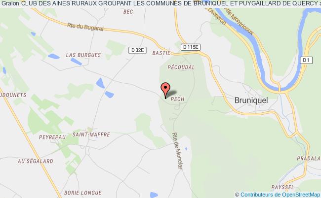 plan association Club Des Aines Ruraux Groupant Les Communes De Bruniquel Et Puygaillard De Quercy Bruniquel