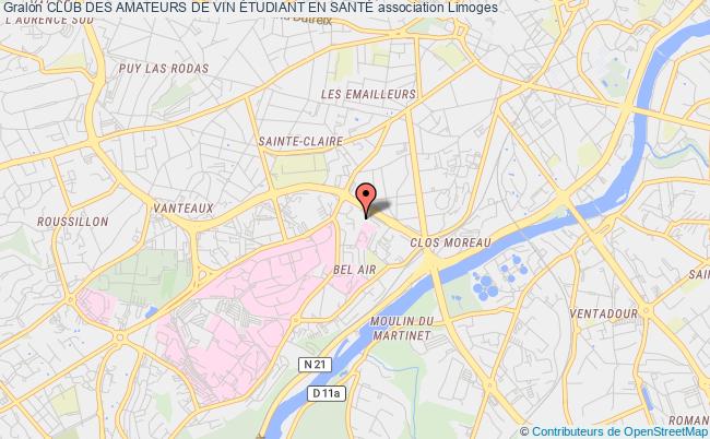 plan association Club Des Amateurs De Vin Étudiant En SantÉ Limoges