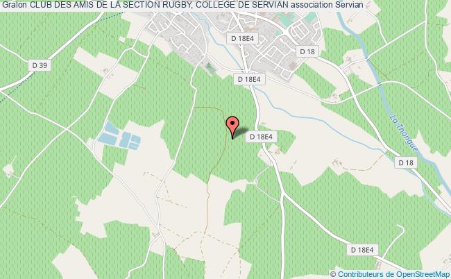 plan association Club Des Amis De La Section Rugby, College De Servian Servian
