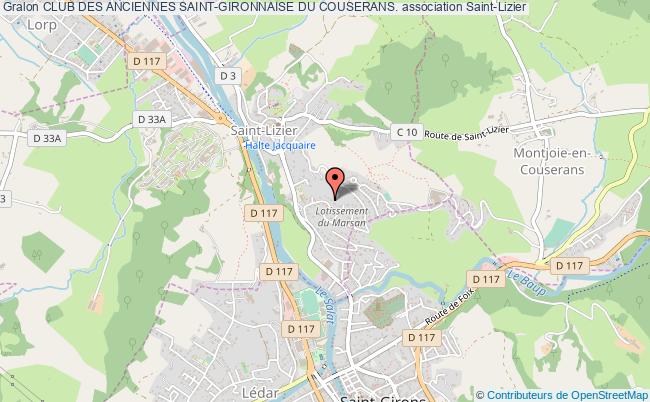 plan association Club Des Anciennes Saint-gironnaise Du Couserans. Saint-Lizier