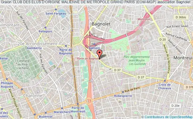 plan association Club Des Elus D'origine Malienne De Metropole Grand Paris (eom-mgp) Bagnolet