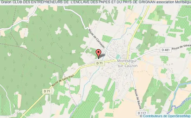 plan association Club Des Entrepreneurs De  L'enclave Des Papes Et Du Pays De Grignan Montségur-sur-Lauzon