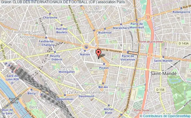 plan association Club Des Internationaux De Football (cif) Paris