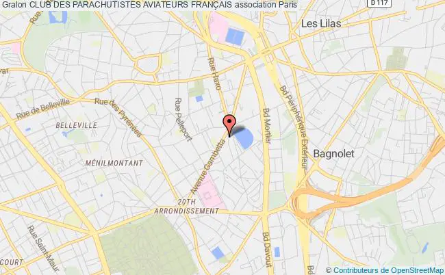 plan association Club Des Parachutistes Aviateurs FranÇais Paris
