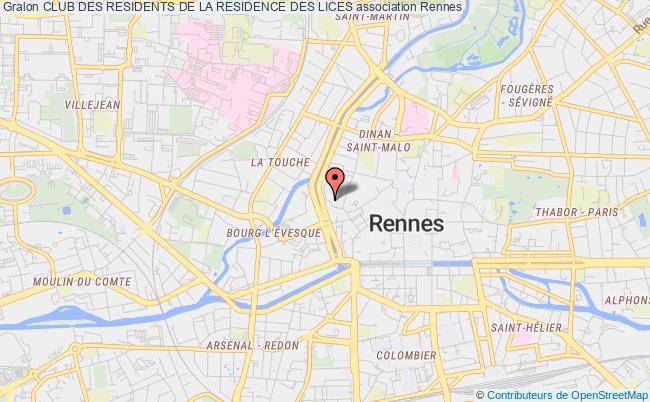 plan association Club Des Residents De La Residence Des Lices Rennes
