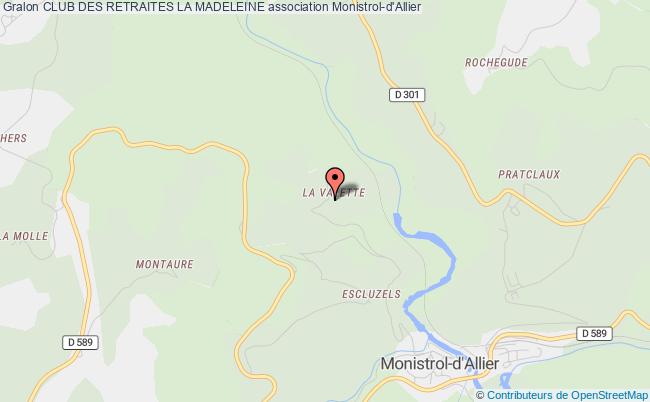 plan association Club Des Retraites La Madeleine Monistrol-d'Allier