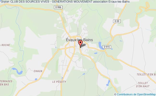 plan association Club Des Sources Vives - Generations Mouvement Évaux-les-Bains