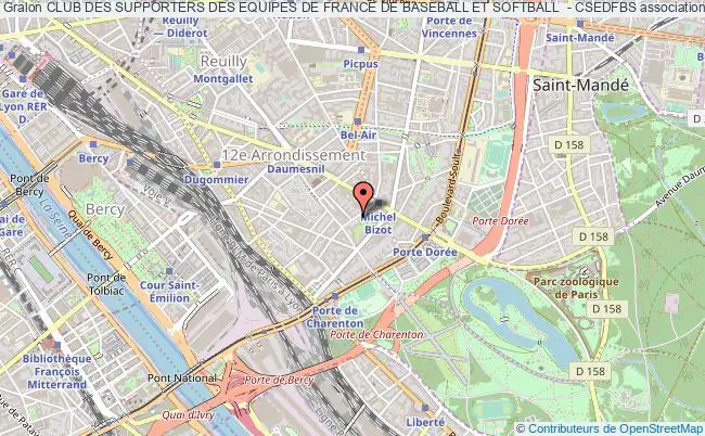 plan association Club Des Supporters Des Equipes De France De Baseball Et Softball  - Csedfbs Paris