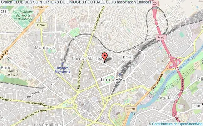 plan association Club Des Supporters Du Limoges Football Club Limoges