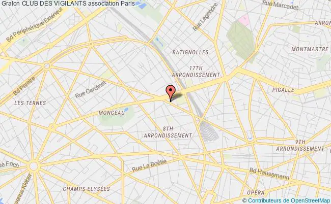 plan association Club Des Vigilants Paris 8e
