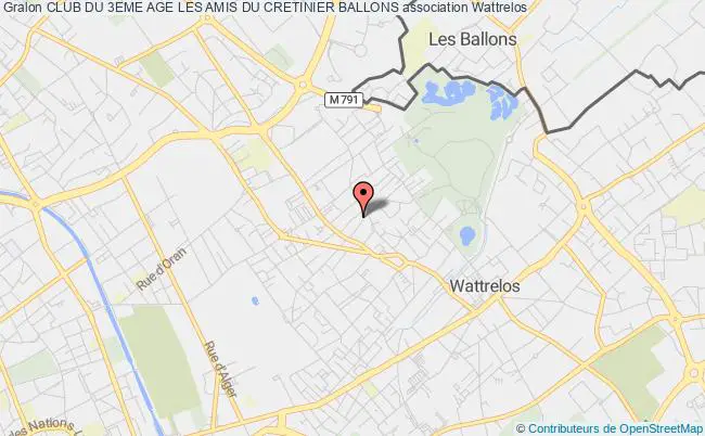 plan association Club Du 3eme Age Les Amis Du Cretinier Ballons Wattrelos