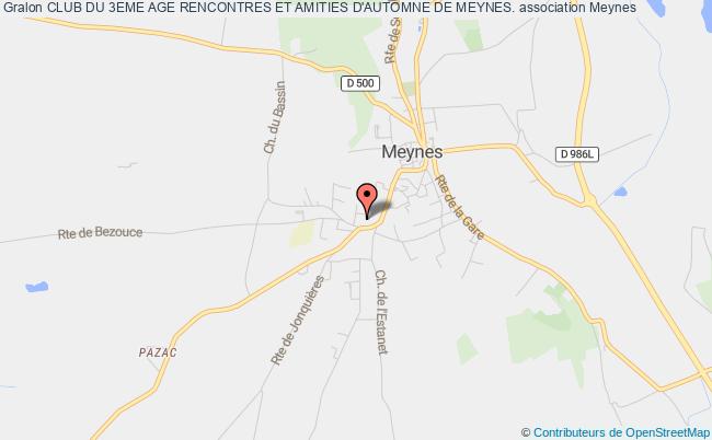 plan association Club Du 3eme Age Rencontres Et Amities D'automne De Meynes. Meynes