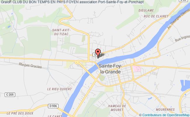 plan association Club Du Bon Temps En Pays Foyen Port-Sainte-Foy-et-Ponchapt