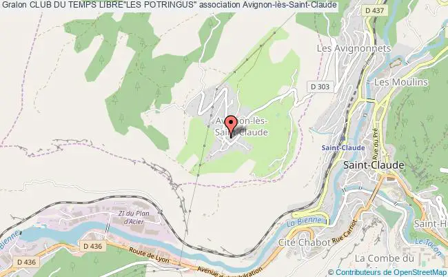 plan association Club Du Temps Libre"les Potringus" Avignon-lès-Saint-Claude