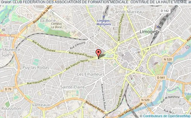 plan association Club Federation Des Associations De Formation Medicale  Continue De La Haute Vienne Limoges