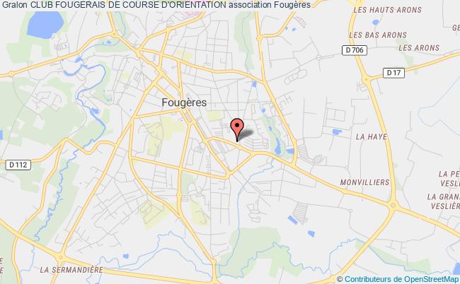 plan association Club Fougerais De Course D'orientation Fougères