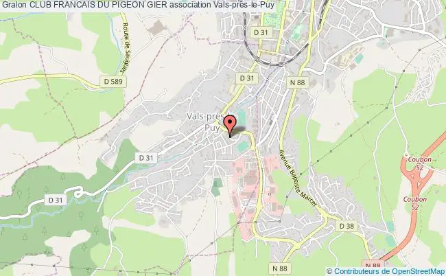 plan association Club Francais Du Pigeon Gier Vals-près-le-Puy