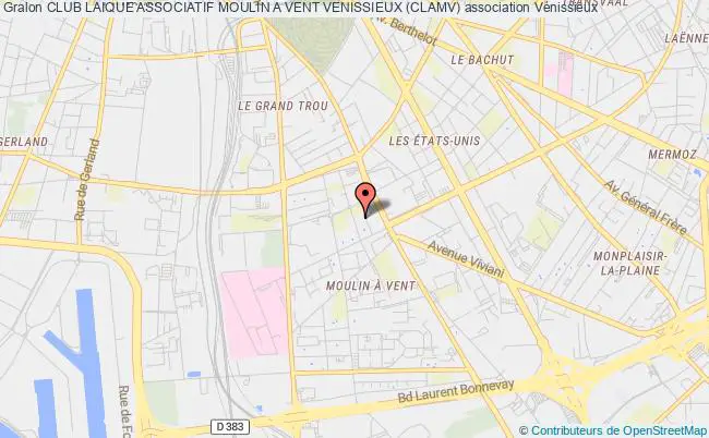 plan association Club Laique Associatif Moulin A Vent Venissieux (clamv) Vénissieux
