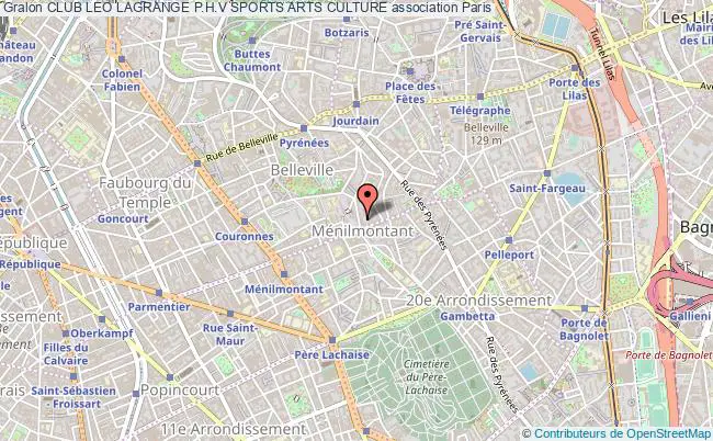 plan association Club Leo Lagrange P.h.v Sports Arts Culture Paris