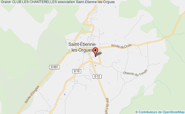 plan association Club Les Chanterelles Saint-Étienne-les-Orgues