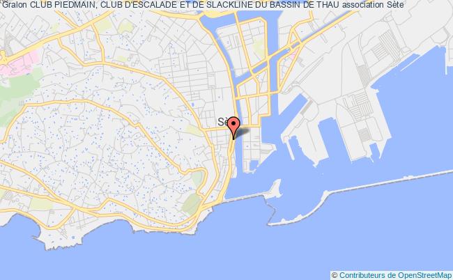 plan association Club Piedmain, Club D'escalade Et De Slackline Du Bassin De Thau Sète