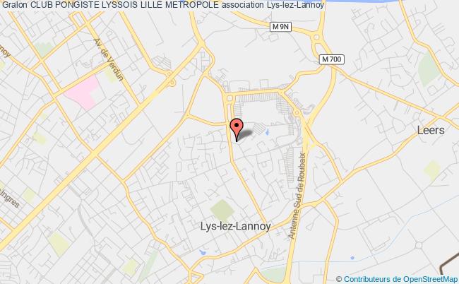 plan association Club Pongiste Lyssois Lille Metropole Lys-lez-Lannoy