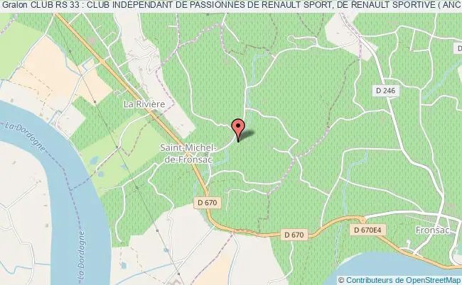 plan association Club Rs 33 : Club IndÉpendant De PassionnÉs De Renault Sport, De Renault Sportive ( Ancienne/nouvelle ) Et Alpine BasÉ En Gironde Saint-Michel-de-Fronsac