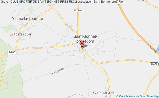 plan association Club Sportif De Saint Bonnet Pres Riom Saint-Bonnet-près-Riom