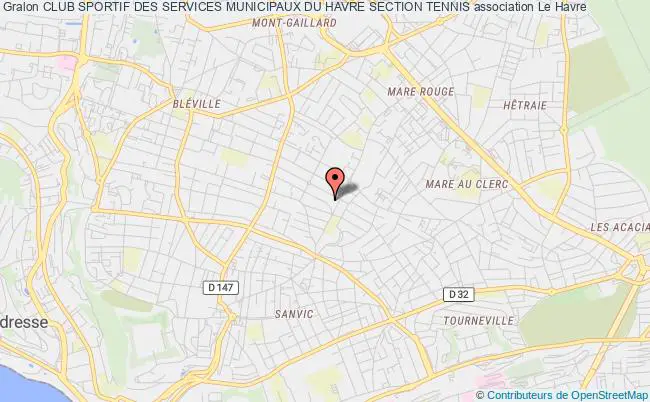 plan association Club Sportif Des Services Municipaux Du Havre Section Tennis Le    Havre