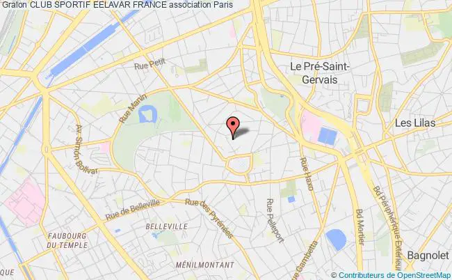 plan association Club Sportif Eelavar France Paris 19e