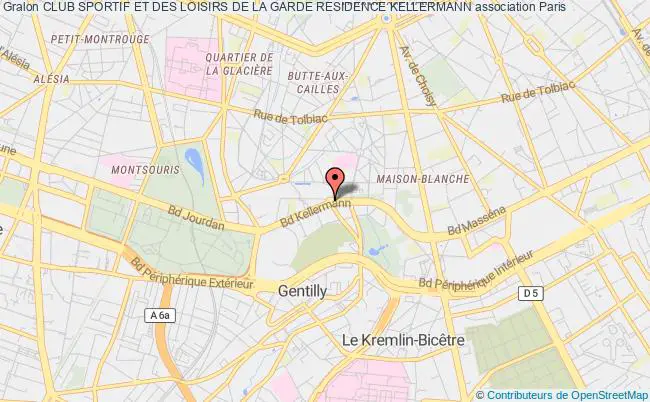 plan association Club Sportif Et Des Loisirs De La Garde Residence Kellermann Paris