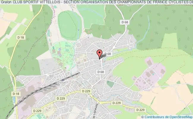 plan association Club Sportif Vittellois - Section Organisation Des Championnats De France Cyclistes Des Elus Vittel