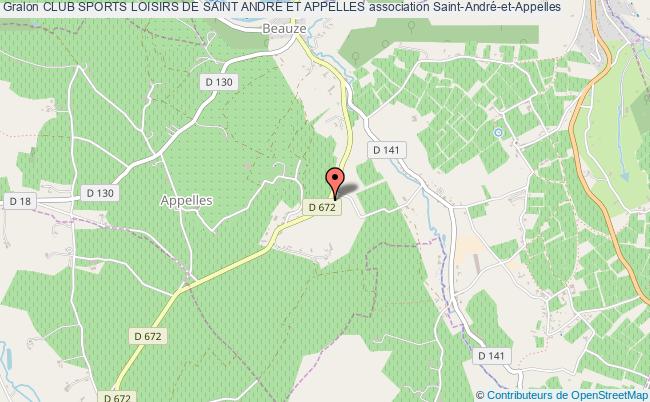 plan association Club Sports Loisirs De Saint Andre Et Appelles Saint-André-et-Appelles