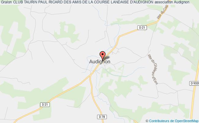 plan association Club Taurin Paul Ricard Des Amis De La Course Landaise D'audignon Audignon